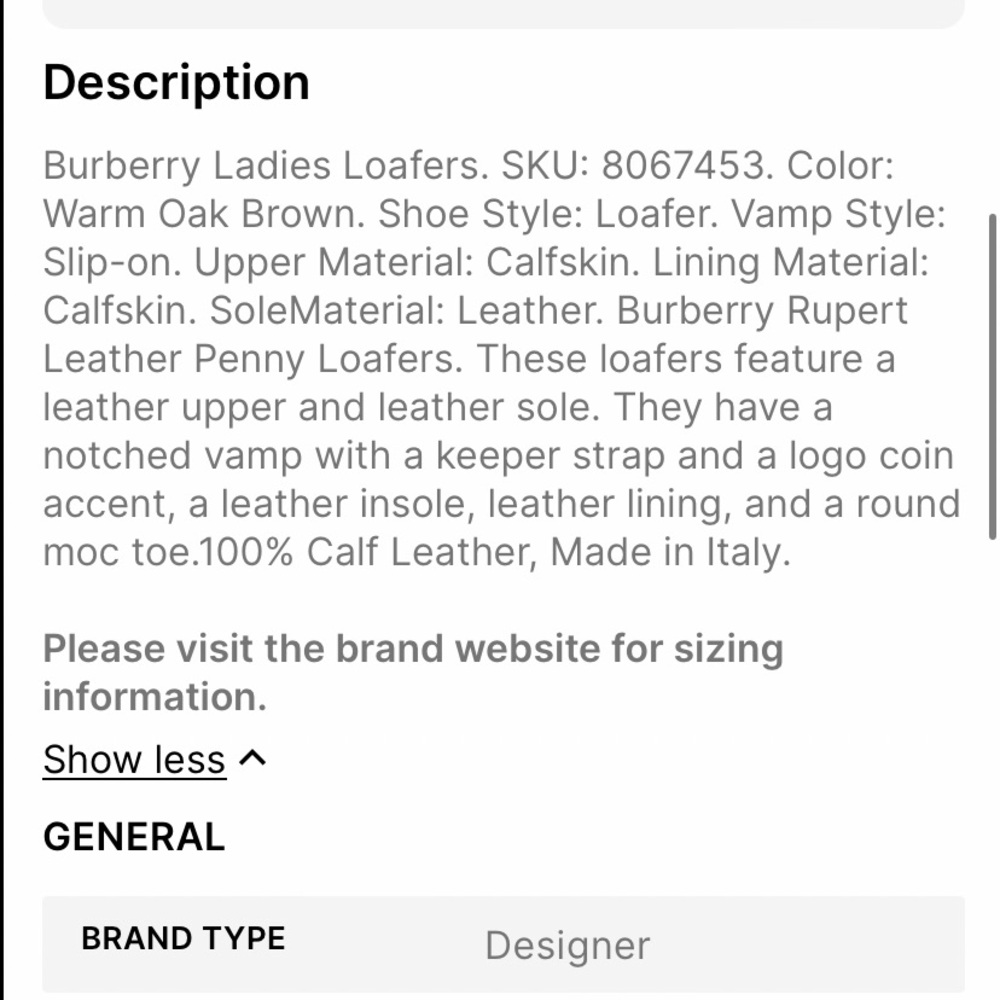Burberry Ladies Rupert Leather Penny Loafers - Picture 8 of 8